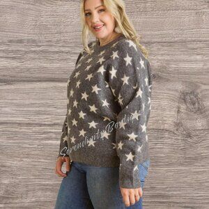 Snuggle Soft Plus Size Baggy Fit Long Sleeve Crew Neck Pull-Over Sweater